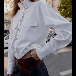 Zara White Button Down Shirt